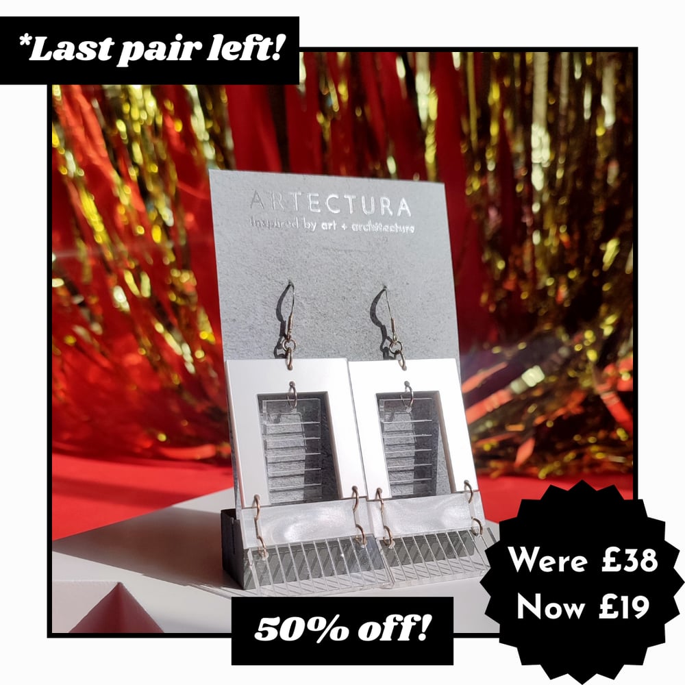 Image of Villa Savoye Inspired Arch Drop Architectural Earrings