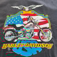 Image 2 of Harley Davidson Size L 1990 Single Stitch Screen Stars Best Made in USA T-Shirt