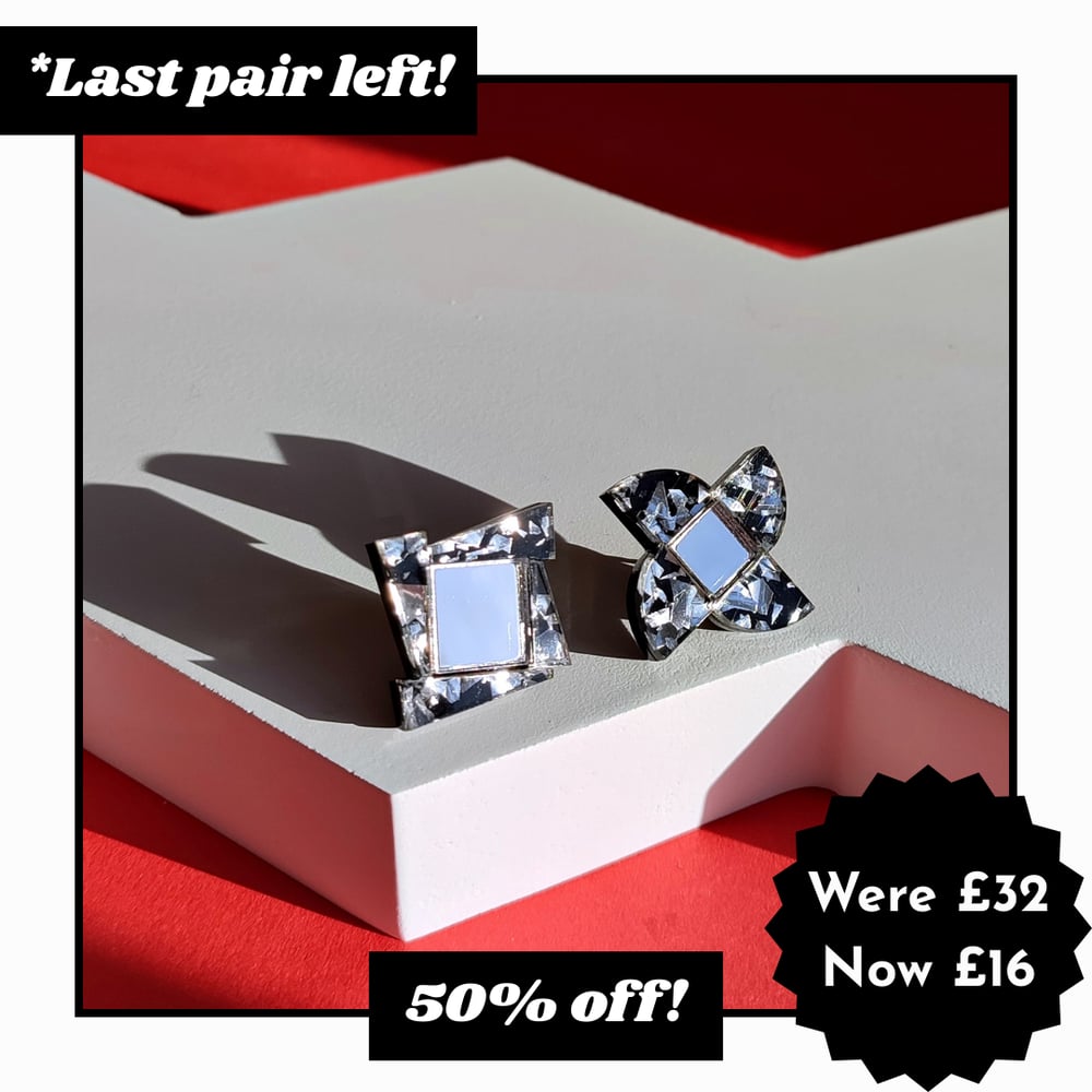 Image of Mis-matched Glitzy Mirror Studs