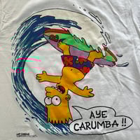 Image 2 of Bart Simpson Aye Carumba! Size L 1990 Screen Stars Best Single Stitch Made in USA T-Shirt