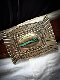 Image 2 of WL&A XL  Ingot Belt Buckle - Gem Grade Natural Montezuma Royston - Size 3.75" x 2.75" - 137 Grams