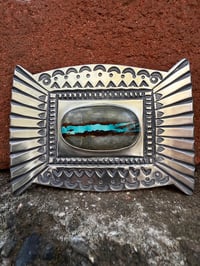 Image 1 of WL&A XL  Ingot Belt Buckle - Gem Grade Natural Montezuma Royston - Size 3.75" x 2.75" - 137 Grams