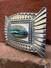 Image 3 of WL&A XL  Ingot Belt Buckle - Gem Grade Natural Montezuma Royston - Size 3.75" x 2.75" - 137 Grams