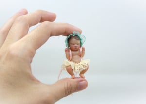 Image of "Ella" 1:12 scale miniature resin baby girl number 12 of 26