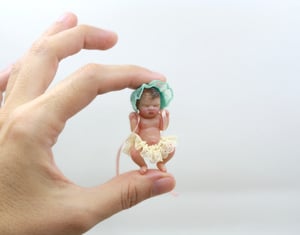 Image of "Ella" 1:12 scale miniature resin baby girl number 18 of 26