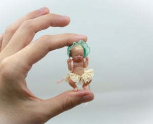 Image of "Ella" 1:12 scale miniature resin baby girl number 21 of 26