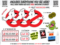 Image 1 of Deluxe Ghostbusters CLING Set! Complete 15-piece decal set package to transform you car!!