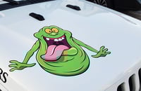 Image 2 of Deluxe Ghostbusters CLING Set! Complete 15-piece decal package with Giant Slimer!