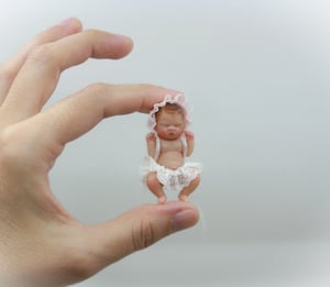Image of "Ella" 1:12 scale miniature resin baby girl number 25 of 26