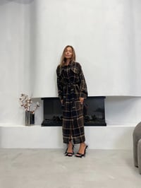 Image 2 of BROWN WOOL MAXI SHIRT DRESS