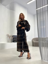 Image 1 of BROWN WOOL MAXI SHIRT DRESS