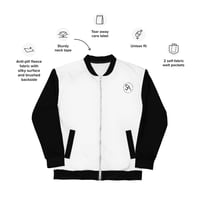 Image 4 of Black & White Unisex Bomber Jacket