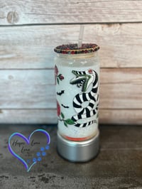 Image 2 of Beetlejuice Vibes! 16oz Glass Snow Globe Tumbler