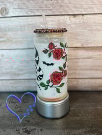 Image 4 of Beetlejuice Vibes! 16oz Glass Snow Globe Tumbler