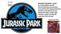 Image 4 of Jurassic Park Blue Background Cling Decal Set (2-Pack)