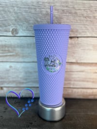 Image 2 of 24oz Just Breathe Purple Studded Tumbler