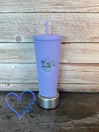 Image 5 of 24oz Just Breathe Purple Studded Tumbler