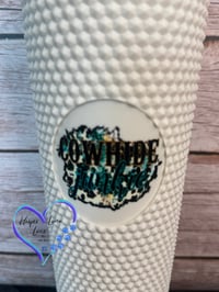 Image 3 of 24oz  Cowhide Junkie Studded Tumbler