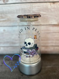 Image 1 of 16oz  Read in Peace Glass Can 