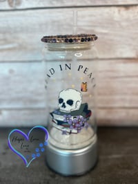 Image 2 of 16oz  Read in Peace Glass Can 