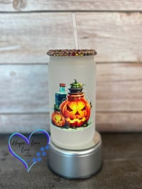Image 1 of 12oz Jack-o-Lantern Potion Glass Can 