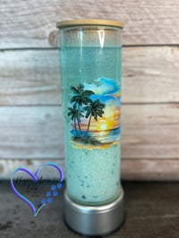 Image 2 of 25oz As Free As the Ocean Beach Sand Glass Tumbler 