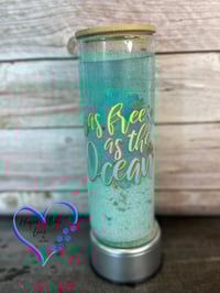 Image 4 of 25oz As Free As the Ocean Beach Sand Glass Tumbler 