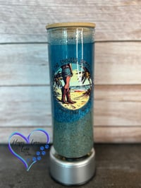Image 1 of 25oz Cow Girl Beach Sand Glass Tumbler 