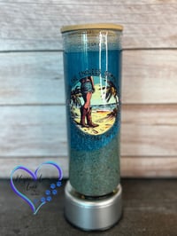 Image 3 of 25oz Cow Girl Beach Sand Glass Tumbler 