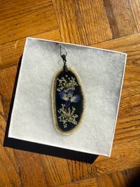 Image 2 of Caribou Antler with Arctic Flower Resin Necklace