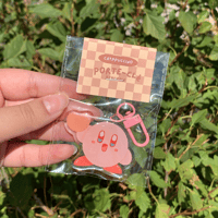 Porte-clés en acrylique avec époxy - Heart Kirby 