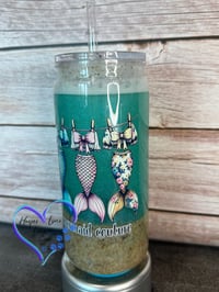Image 4 of 20oz Mermaid Couture Beach Sand Acrylic Tumbler 