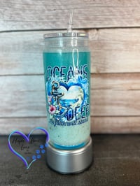 Image 2 of 20oz In Ocean Deep My Faith Will Stand  Beach Sand Acrylic Tumbler 