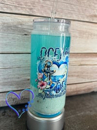Image 3 of 20oz In Ocean Deep My Faith Will Stand  Beach Sand Acrylic Tumbler 