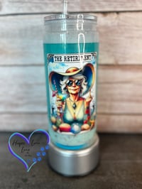 Image 1 of 20oz The Retirement Taro Card Beach Sand Acrylic Tumbler 