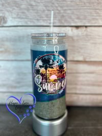 Image 1 of 20oz Summer Vibes Beach Sand Acrylic Tumbler 