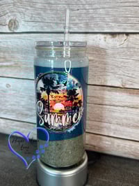Image 3 of 20oz Summer Vibes Beach Sand Acrylic Tumbler 