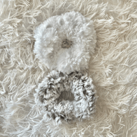 Image 4 of Plush Faux Fur Scrunchie - Large Luxe Crochet Hair Tie