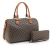 2-in-1 Geometric Monogram Boston Bag Set