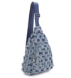 Distressed Checkered Denim Sling Bag