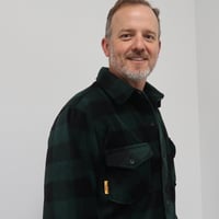 Image 1 of i964- Buffalo Check Fleece Shirt -Green