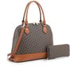 2-in-1 Geometric Monogrammed Dome Satchel Set
