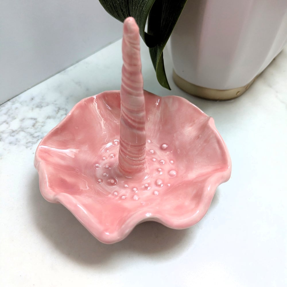 Image of Pink Floral Jewelry Trinket Dish