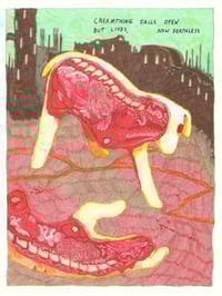 CREAMTHING FALLS OPEN 11x14.5" Risograph print 