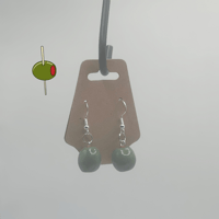 Image 1 of Salty Plot Twist Olive Earrings | Handmade Polymer Clay Dangle Earrings