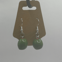 Image 2 of Salty Plot Twist Olive Earrings | Handmade Polymer Clay Dangle Earrings