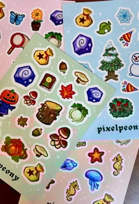 Image 2 of 5x7" Animal Crossing: New Horizons Seasons Matte Sticker Sheet