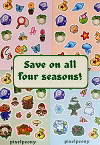 Image 7 of 5x7" Animal Crossing: New Horizons Seasons Matte Sticker Sheet