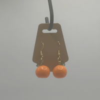 Image 1 of Super Sweet Scene Orange Dangle Earrings | Handmade Polymer Clay Fruit Jewelry