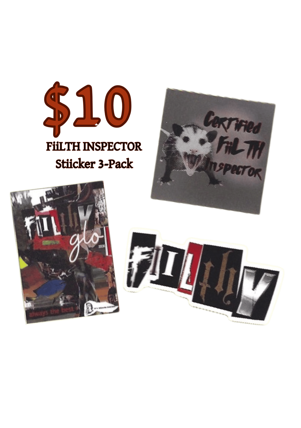 Image of 'FiiLTH INSPECTOR' FG Stiicker 3-Pack